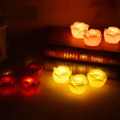 Bulk 2 Pcs Flameless LED Light Rose Candles for Wedding Valentines Day Wholesale