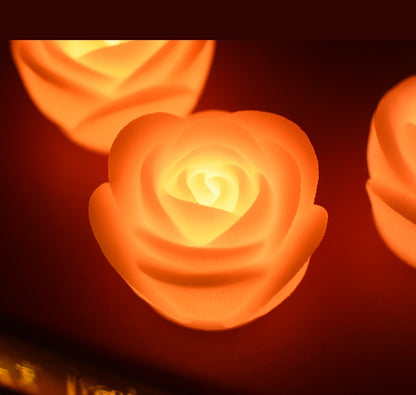 Bulk 2 Pcs Flameless LED Light Rose Candles for Wedding Valentines Day Wholesale