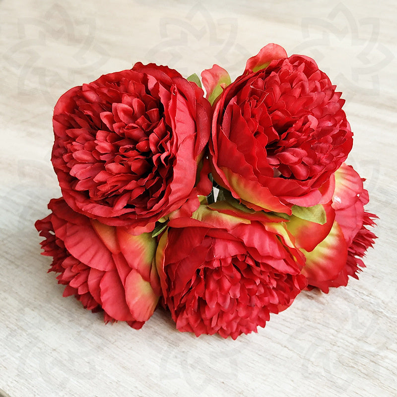 11.8 Inch Artificial Silk Peonies Bouquet, 10 Pcs Faux Peony Flowers Bulk Wholesale