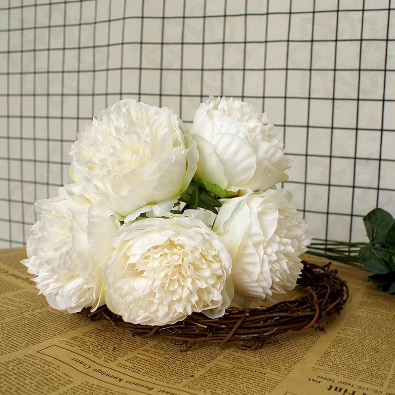11.8 Inch Artificial Silk Peonies Bouquet, 10 Pcs Faux Peony Flowers Bulk Wholesale