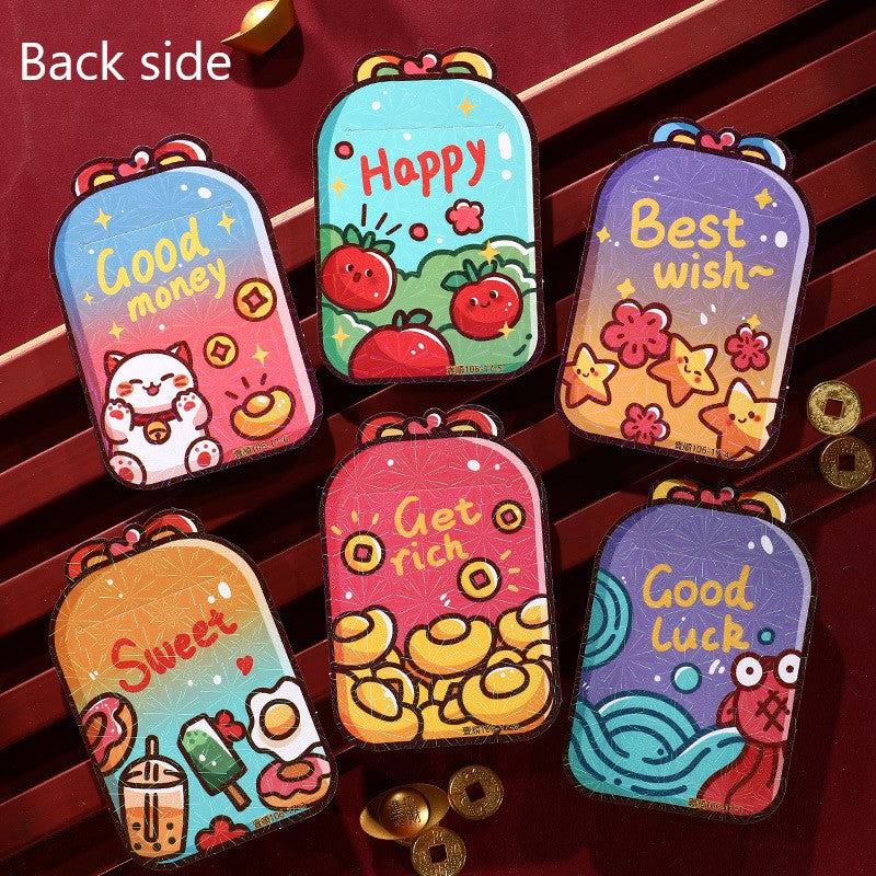 Bulk 6pcs Dragon Year Red Envelope Cartoon Red Packet Lucky Money Chinese New Year Gift for Spring Festival Wedding Birthday Greeting Wholesale