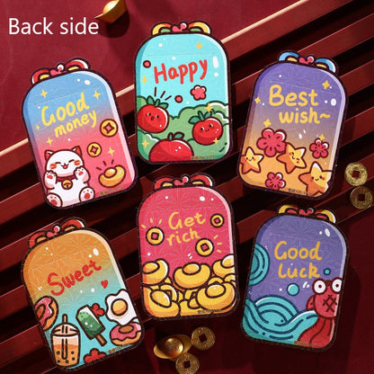 Bulk 6pcs Dragon Year Red Envelope Cartoon Red Packet Lucky Money Chinese New Year Gift for Spring Festival Wedding Birthday Greeting Wholesale