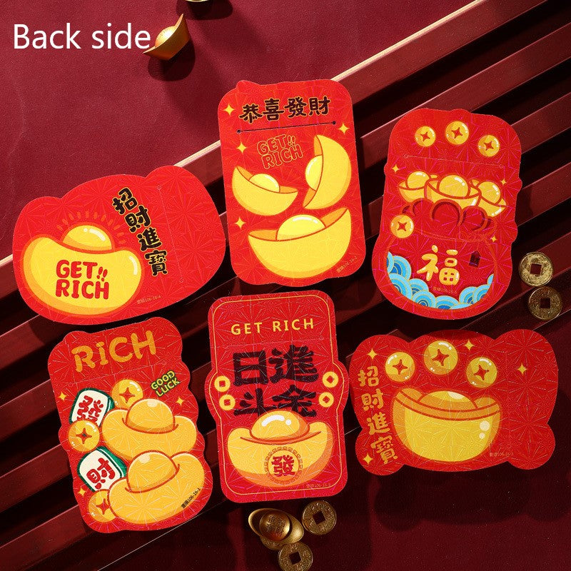 Bulk 6pcs Dragon Year Red Envelope Cartoon Red Packet Lucky Money Chinese New Year Gift for Spring Festival Wedding Birthday Greeting Wholesale
