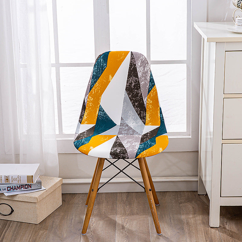 Bulk 2 Pcs Elasticity Shell Chair Covers Irregular Pattern for Restaurant and Living Room Decoration Wholesale