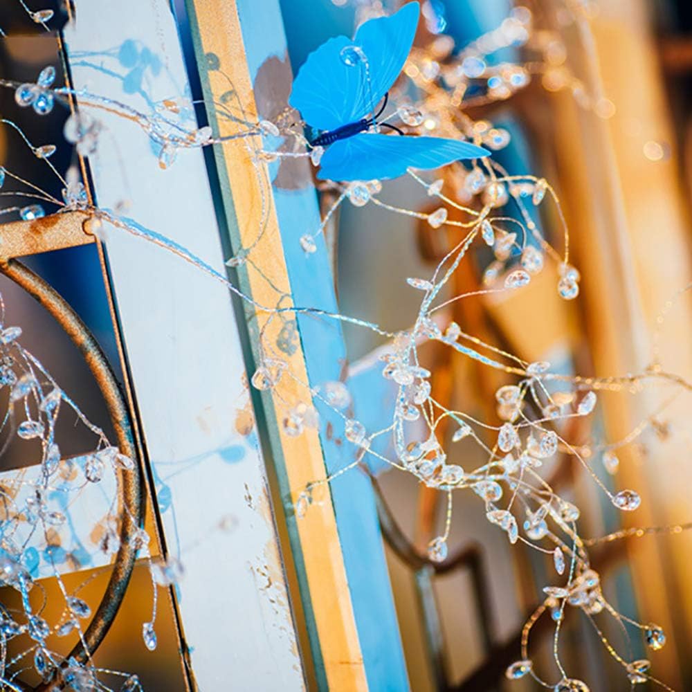 Bulk 5 FT Crystal Diamond Ice Garland Clear Bead Christmas Garland for Tree Fireplace Mantle Wreath DIY and Winter Wonderland Wedding Decor Wholesale