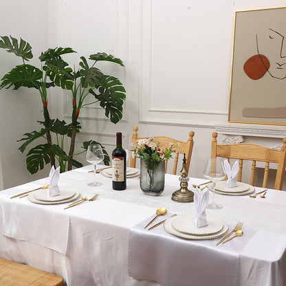 Bulk 2 pcs Satin Hollow Lace Napkins Restaurant Wedding Party Dinner Decoration Wholesale