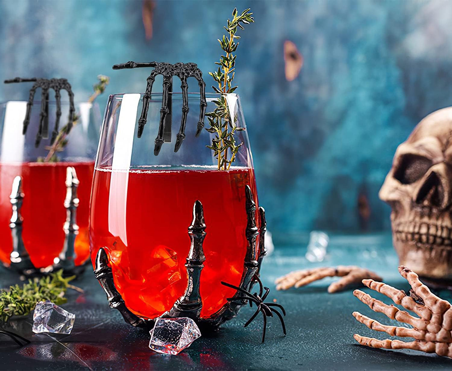 Bulk 8 Pcs Skeleton Claw Napkin Rings for Halloween Spooky Table Decor for Home Parties Birthdays Bars and Festive Events Wholesale