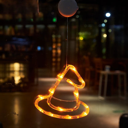 Bulk Halloween Decor LED Pumpkin String Lights with Suction Cups Spooky Ghost Lanterns and Spider Web Hanging Lights Wholesale