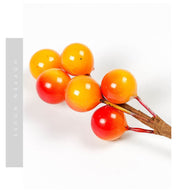 5 PCS Artificial Berry Stems 12 Inch Red Silk Christmas Tree Picks for Holiday DIY Crafts