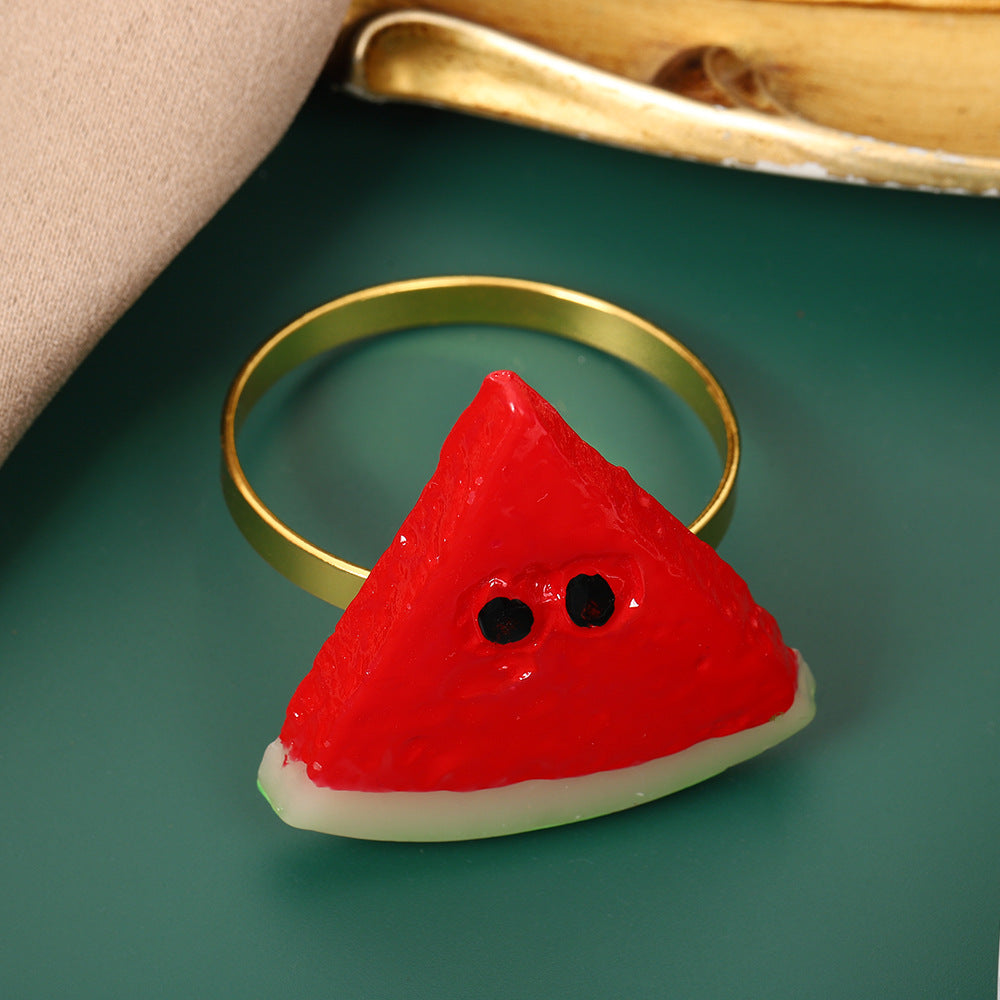 12-Pack Fake Fruit Napkin Rings (Lemon, Banana & More) – Table Setting Decor for Dinners & Parties