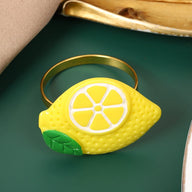 12-Pack Fake Fruit Napkin Rings (Lemon, Banana & More) – Table Setting Decor for Dinners & Parties