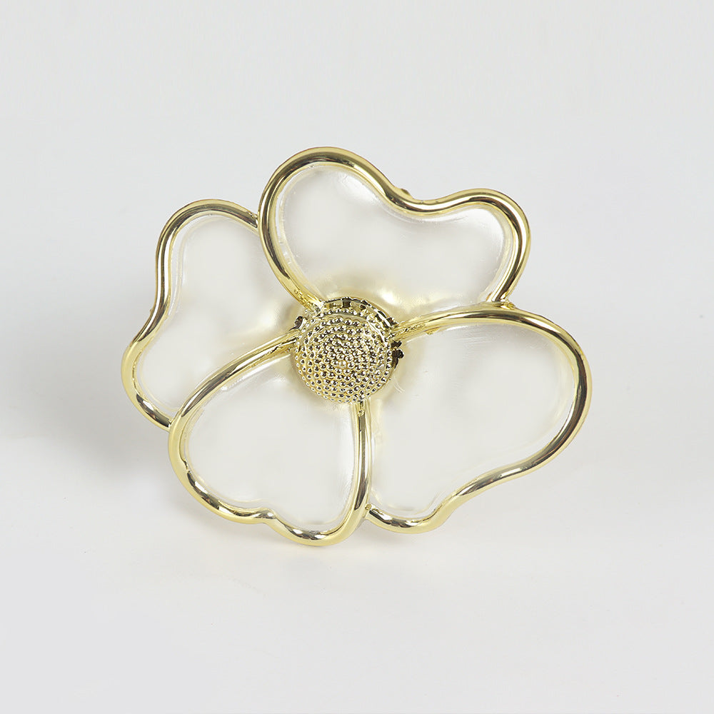 12 - Pack Gold - Rimmed Acrylic Flower Napkin Rings