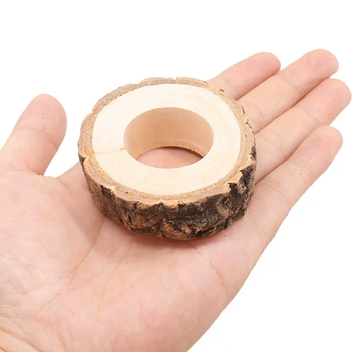 12 - Pack Rustic Wooden Napkin Rings, Ideal for Wedding Table Decor