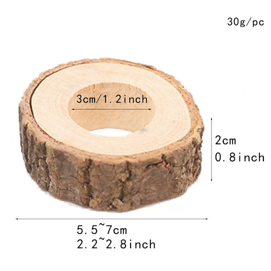 12 - Pack Rustic Wooden Napkin Rings, Ideal for Wedding Table Decor