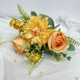 12.6 Inches Artificial Flower Bouquet: Rose, Dahlia & Chamomile Mix