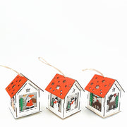 Wooden Christmas Hanging Ornaments 6 Pcs Santa Claus Snowman Deer Tree Pendants for Xmas Party Decorations