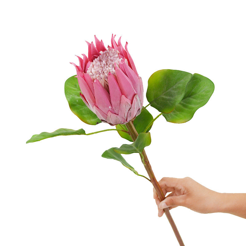 Single Stem Artificial Protea Flower, 26", Silk-Like Fabric, Perfect for Weddings, Home Decor, and Events