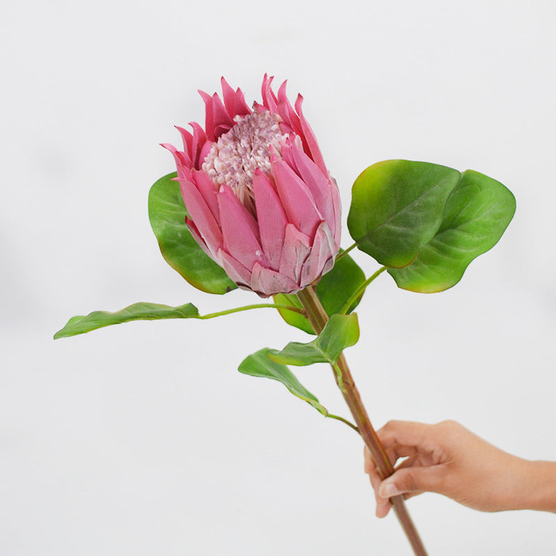 Single Stem Artificial Protea Flower, 26", Silk-Like Fabric, Perfect for Weddings, Home Decor, and Events