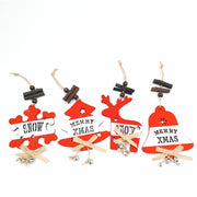 Bulk Christmas Hollow Wood Pendants 50 Pcs Xmas Tree Snowflakes Bells Elk Ornaments