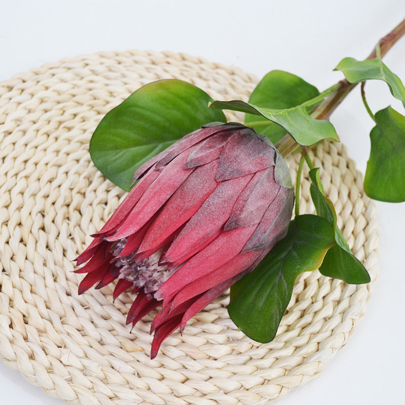 Single Stem Artificial Protea Flower, 26", Silk-Like Fabric, Perfect for Weddings, Home Decor, and Events