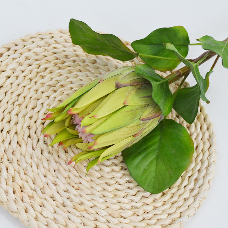 Single Stem Artificial Protea Flower, 26", Silk-Like Fabric, Perfect for Weddings, Home Decor, and Events