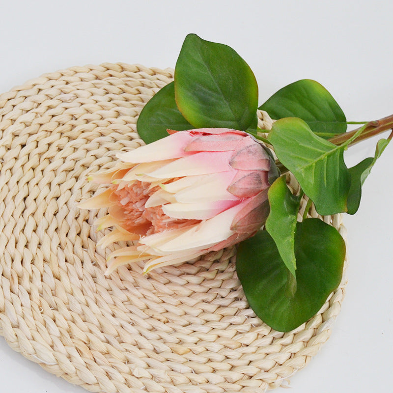 Single Stem Artificial Protea Flower, 26", Silk-Like Fabric, Perfect for Weddings, Home Decor, and Events