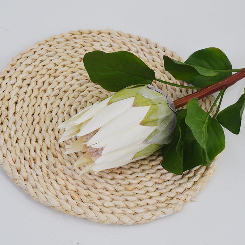 Single Stem Artificial Protea Flower, 26", Silk-Like Fabric, Perfect for Weddings, Home Decor, and Events