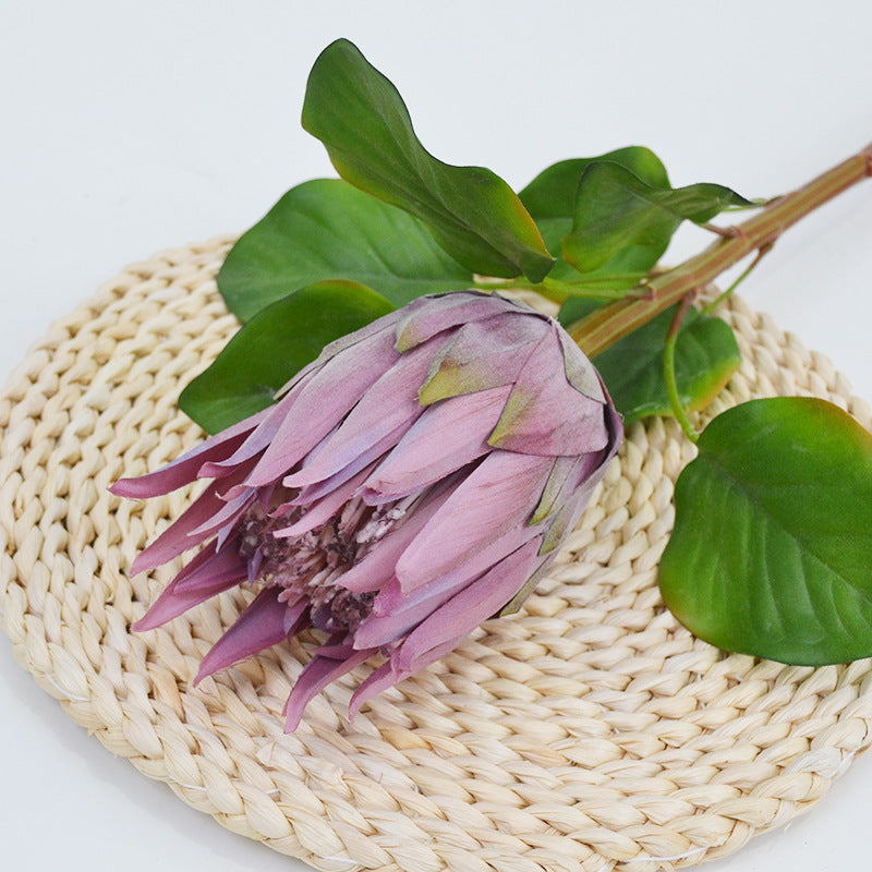 Single Stem Artificial Protea Flower, 26", Silk-Like Fabric, Perfect for Weddings, Home Decor, and Events