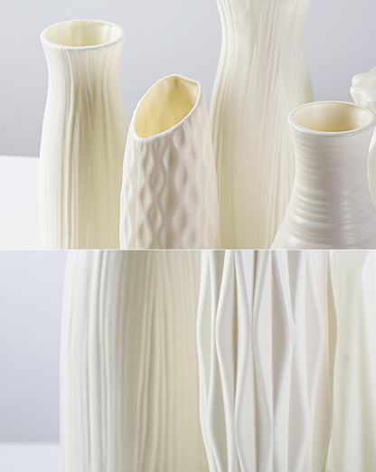 Bulk Imitation Ceramic Plastic Vases Shatterproof Flower Pot for Living Room Home Wedding Ceremony Centerpieces Arrangements Wholesale