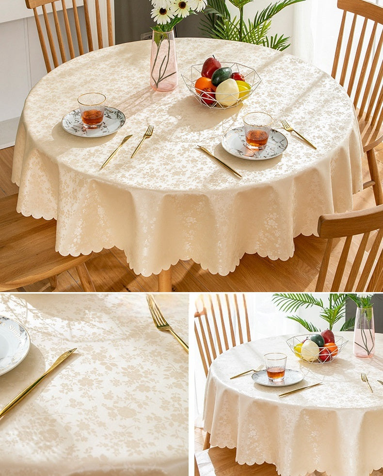 Bulk 2 Pcs PVC Round Tablecloths Waterproof Oilcloth Table Cover Wholesale