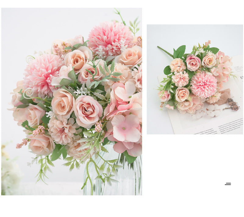 12 Inch Artificial Silk Peony and Mum Bush Bouquet, Mixed Floral Stems, Bulk Wholesale Pack