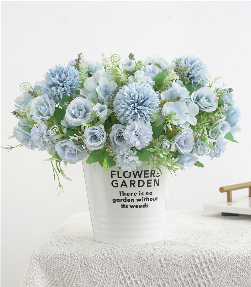 12 Inch Artificial Silk Peony and Mum Bush Bouquet, Mixed Floral Stems, Bulk Wholesale Pack
