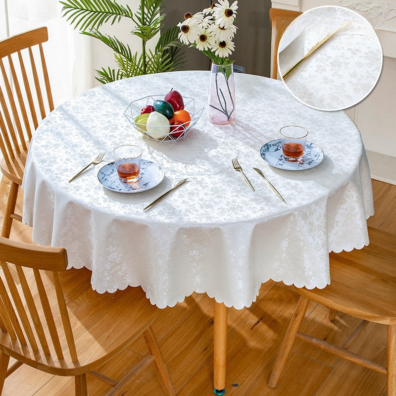 Bulk 2 Pcs PVC Round Tablecloths Waterproof Oilcloth Table Cover Wholesale