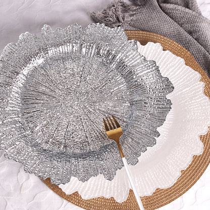 Bulk 13.7 Inch Round Reef Charger Plates for Wedding Party Decoration Wholesale