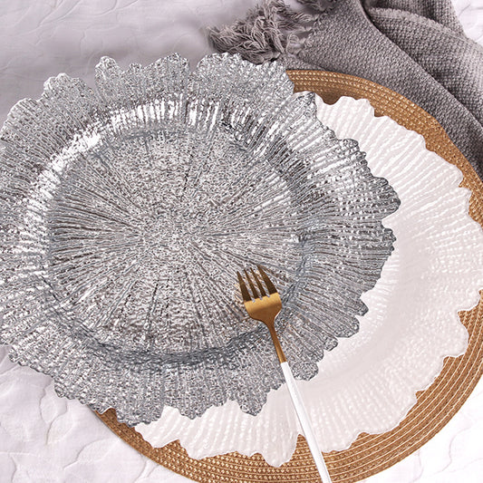 Bulk 13.7 Inch Round Reef Charger Plates for Wedding Party Decoration Wholesale