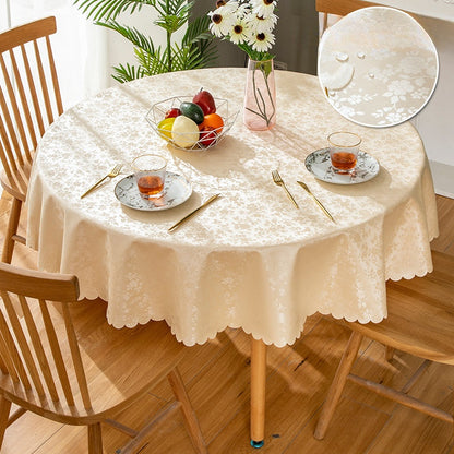 Bulk 2 Pcs PVC Round Tablecloths Waterproof Oilcloth Table Cover Wholesale