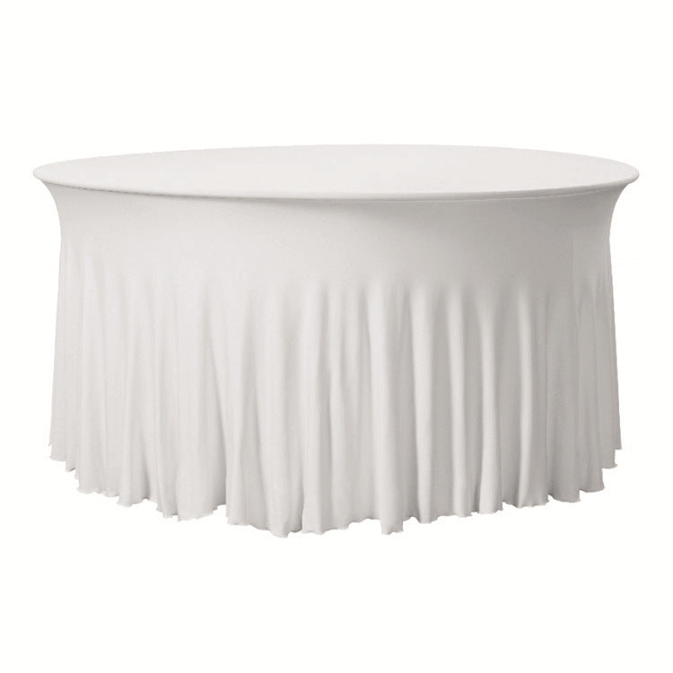 6 Pack Premium Spandex Round Tablecloths 5ft Stretch Fabric Wedding Home Banquet Décor Skirt Design All Event Table Cover
