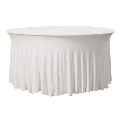 6 Pack Premium Spandex Round Tablecloths 5ft Stretch Fabric Wedding Home Banquet Décor Skirt Design All Event Table Cover