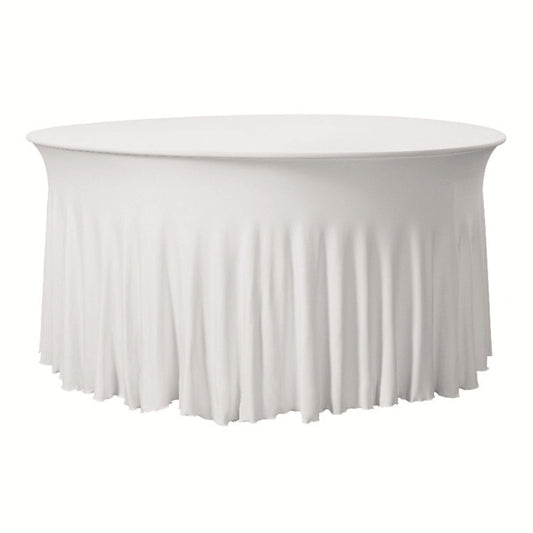6 Pack Premium Spandex Round Tablecloths 5ft Stretch Fabric Wedding Home Banquet Décor Skirt Design All Event Table Cover