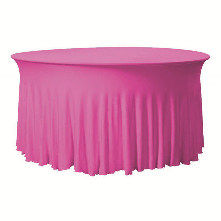 6 Pack Premium Spandex Round Tablecloths 5ft Stretch Fabric Wedding Home Banquet Décor Skirt Design All Event Table Cover