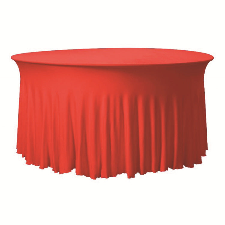 6 Pack Premium Spandex Round Tablecloths 5ft Stretch Fabric Wedding Home Banquet Décor Skirt Design All Event Table Cover