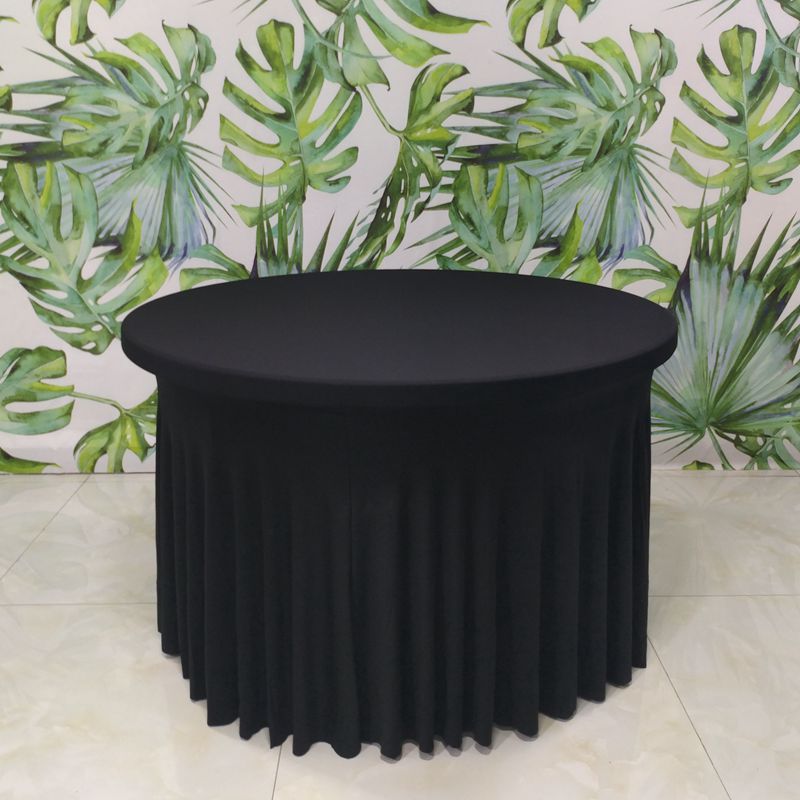 6 Pack Premium Spandex Round Tablecloths 5ft Stretch Fabric Wedding Home Banquet Décor Skirt Design All Event Table Cover