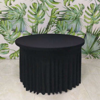 6 Pack Premium Spandex Round Tablecloths 5ft Stretch Fabric Wedding Home Banquet Décor Skirt Design All Event Table Cover