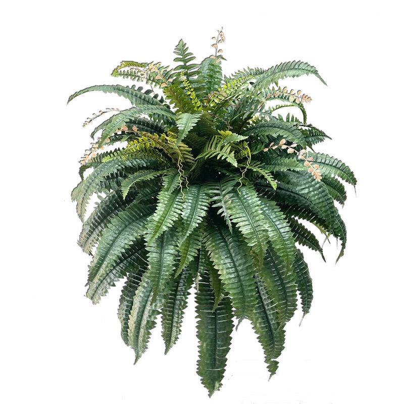 Artificial Fern Plants 10 Pcs Large UV Resistant Outdoor Silk Ferns Realistic Green Leaves
