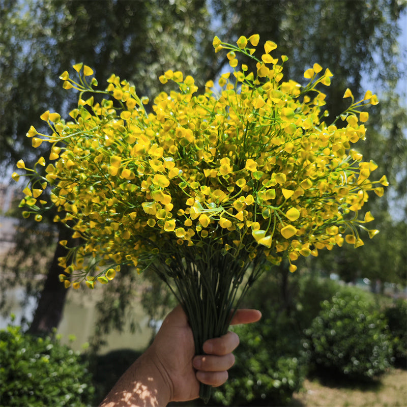 8 Bundles Artificial Flowers UV Resistant Outdoor Plants for Garden Porch Hanging Planters