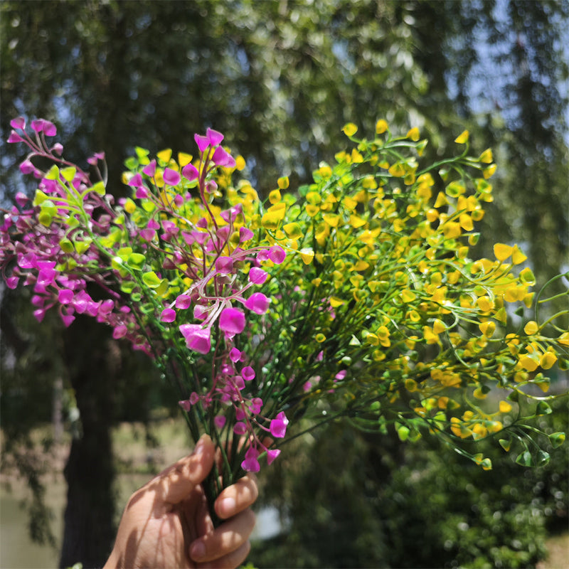 8 Bundles Artificial Flowers UV Resistant Outdoor Plants for Garden Porch Hanging Planters