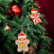 12 Pack 3 Inch Christmas Gingerbread Man Ornaments Bulk Artificial Holiday Decorations