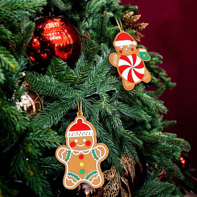 12 Pack 3 Inch Christmas Gingerbread Man Ornaments Bulk Artificial Holiday Decorations