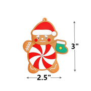 12 Pack 3 Inch Christmas Gingerbread Man Ornaments Bulk Artificial Holiday Decorations