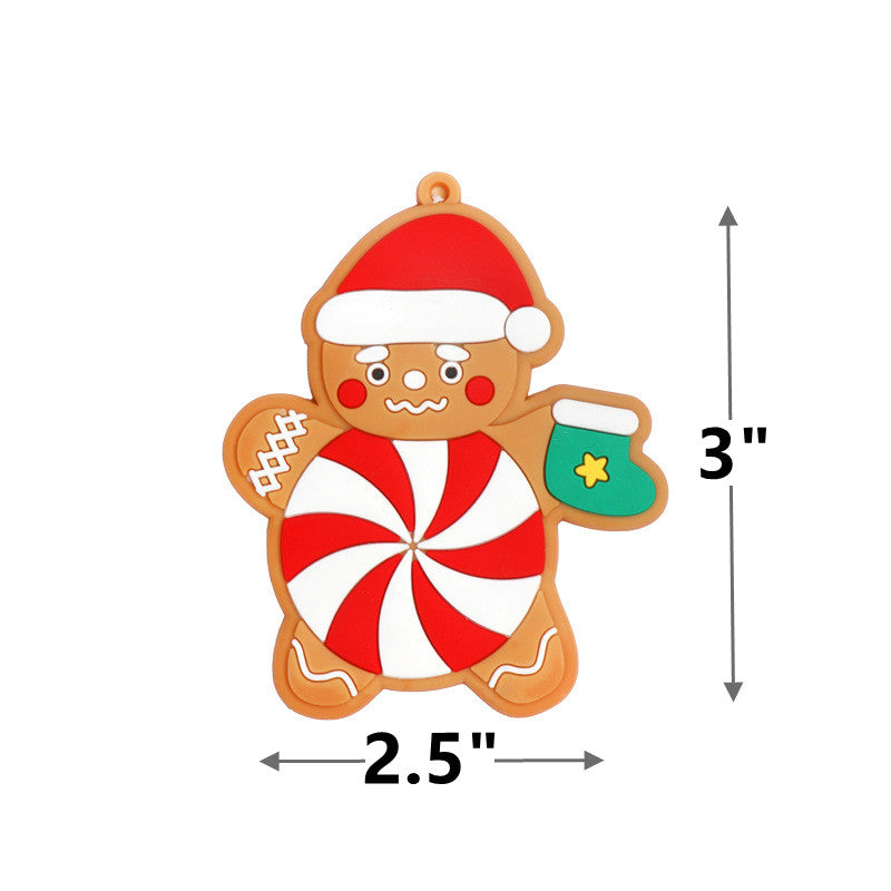 12 Pack 3 Inch Christmas Gingerbread Man Ornaments Bulk Artificial Holiday Decorations